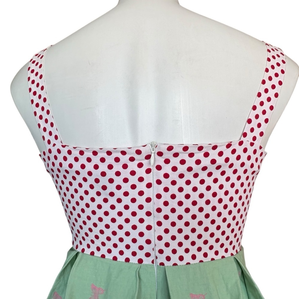 Retro Pin Up Rockabilly Polka Dot Dress Novelty Skirt Bicycles Medium 6 - Picture 2 of 15